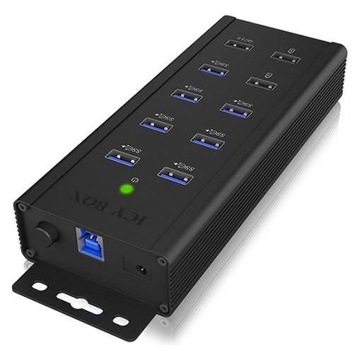 Icy Box Splitter 7x Port USB 3.0 HUB und 3 Ladeanschlüsse (USB-B, 10 Ports) (IB-HUB1703-QC3)