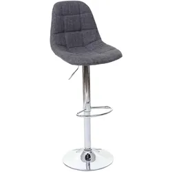 Barhocker MCW-A67, Barstuhl Tresenhocker ~ grau Stoff/Textil, Fuß chrom