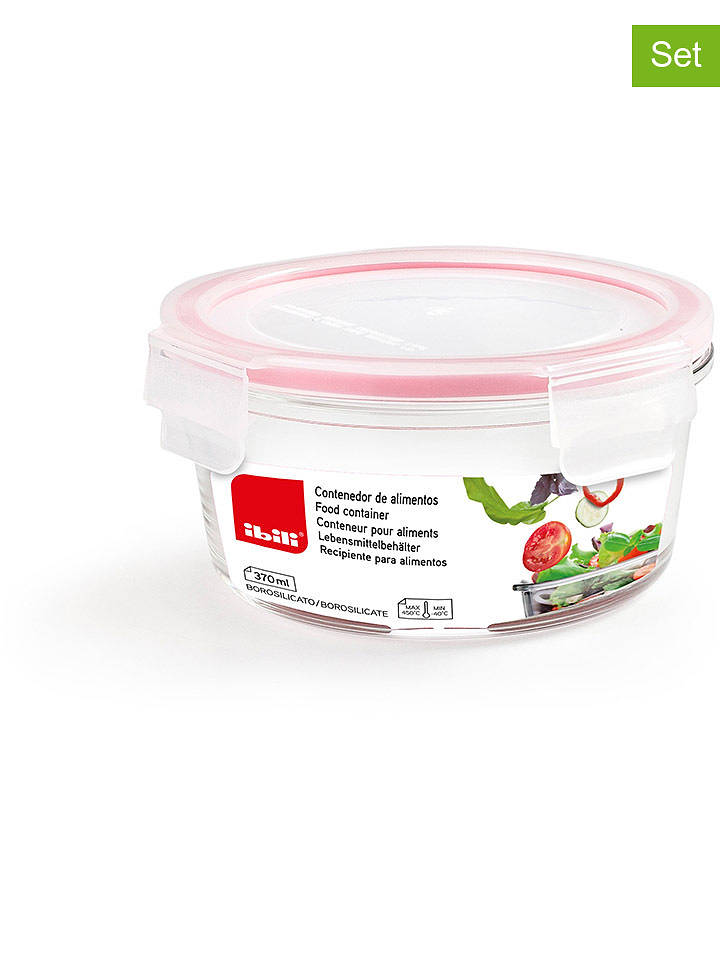 Ibili 2er-Set: Frischhaltedosen in Rot - 610 ml - onesize