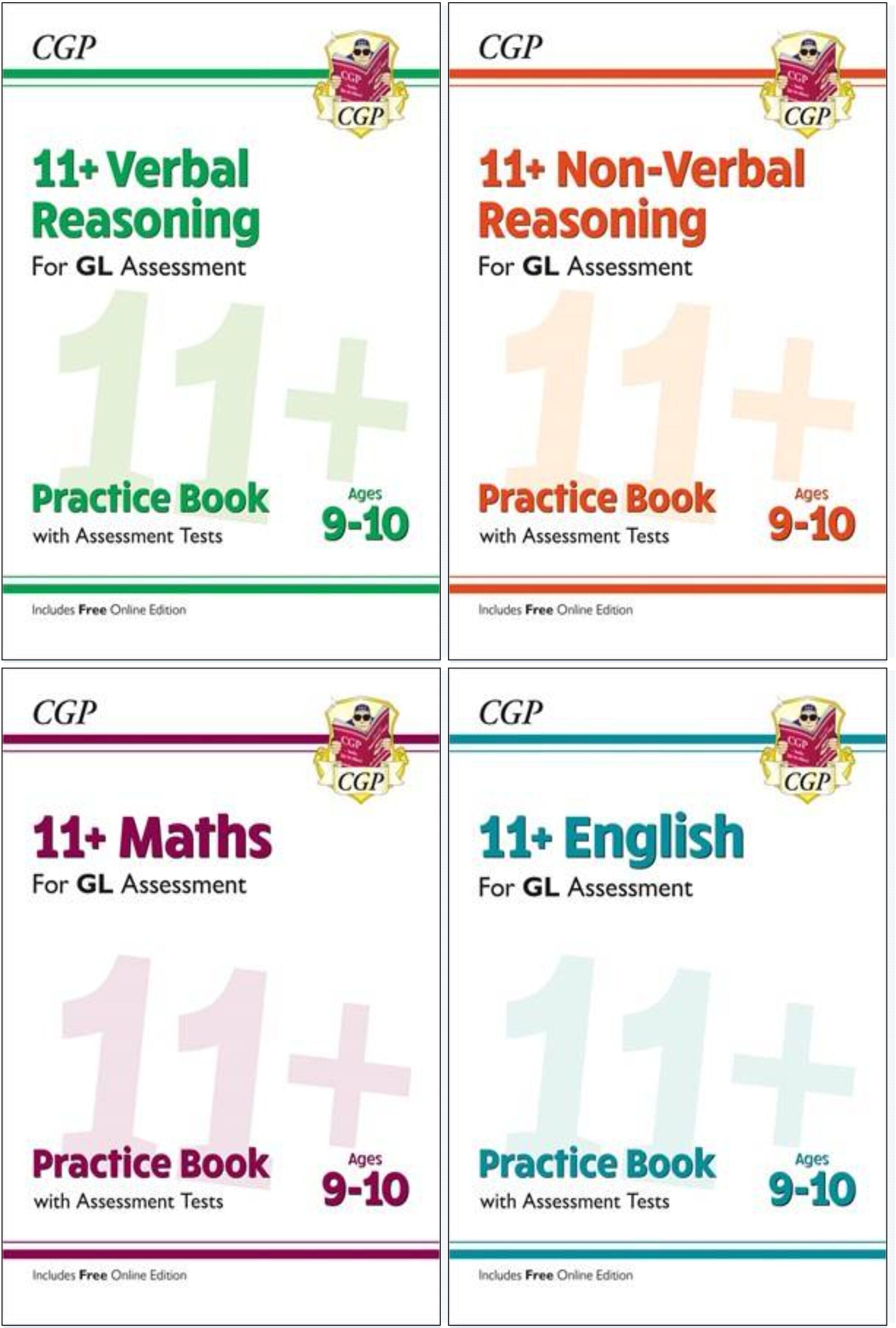 CGP 11+ Practice Book and Assessment Tests Bundle (for GL Assessment) 4 Books Set - Ages 9-10 - Paperback (Includes Free Online Edition) Coordination Group Publications Ltd (CGP)