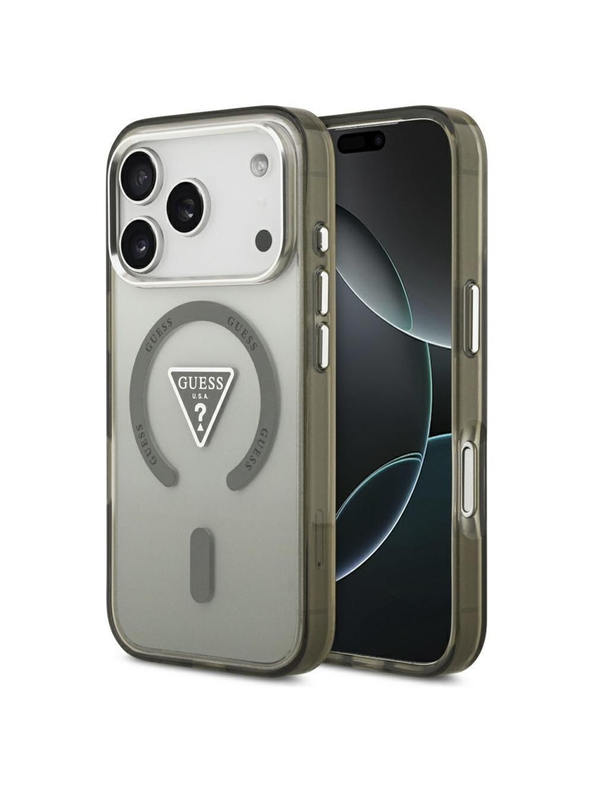 GUESS IML Gradient Triangle Logo MagSafe Case for iPhone 17 Pro Max - Green