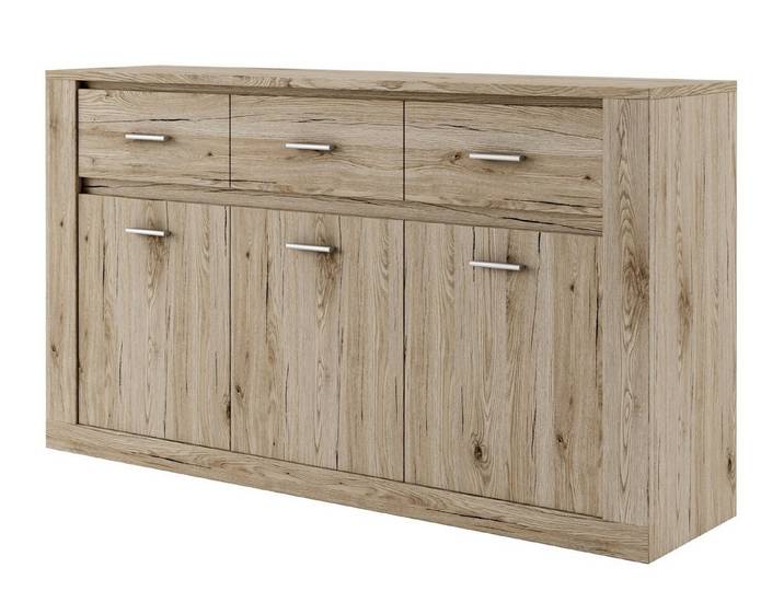 Compleo Kommode mit 3 Schubladen, dreitürig, Klassisch design