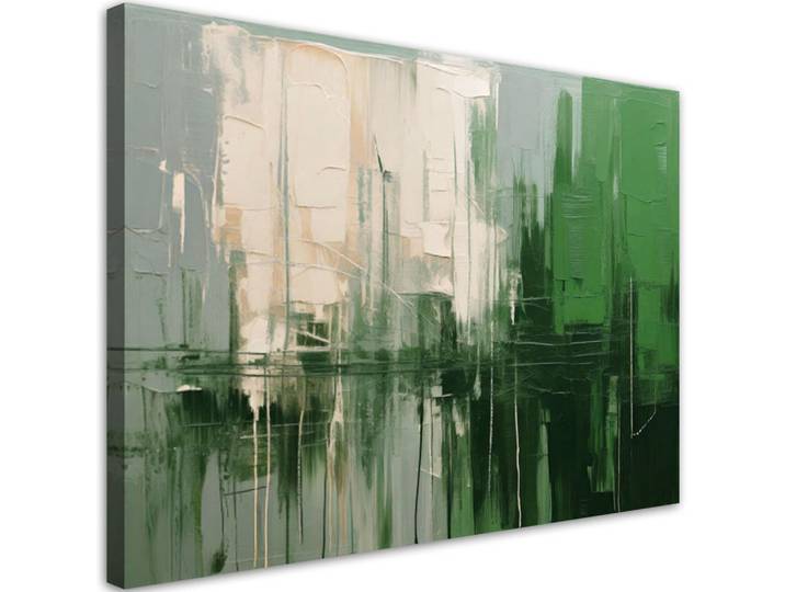 Feeby Leinwandbild Abstraktion 100x70cm, Grün, Rechteckig, 100x70 cm, Bilder & Rahmen, Bilder, Leinwandbilder
