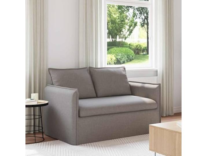 KGHERMDF Sofa Taupe 136x82x85 cm Stoff mit Metallrahmen Modular anordbar, Schaum-Faser-Sitzkissen, Holzwerkstoff-Armlehnen, Kunststofffüße, pflegeleichter Stoff