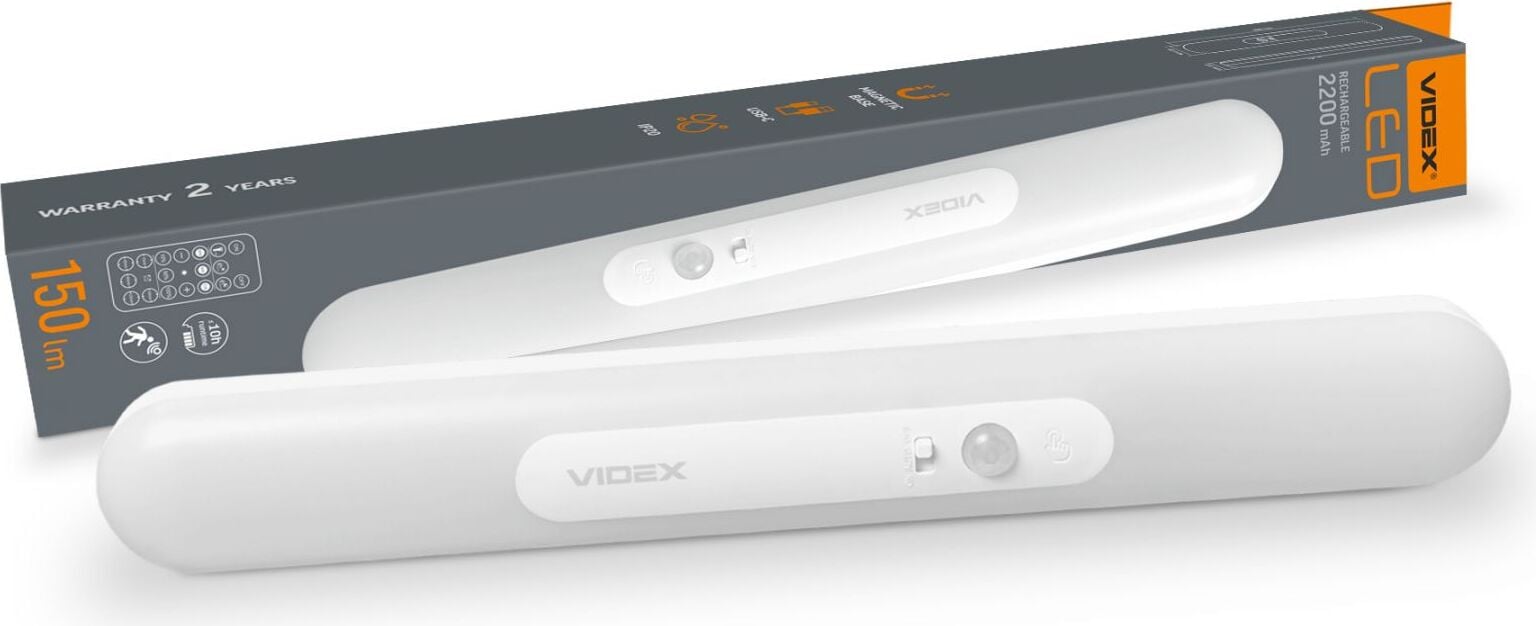 VIDEX VL-NL013W-SR Oplaadbare LED-nachtlamp met bewegingssensor en magnetische bevestiging