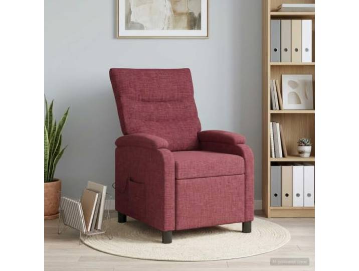 Relaxsessel Weinrot Stoff 100 % Polyester,Metall-und Holzwerkstoffrahmen,Neigung 115°-160°,verstellbare Höhe