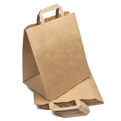 DayBays 100 Stk. Papiertüten 26+20x28 cm Braun mit Flachhenkel