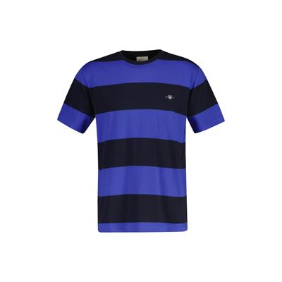 T-Shirt GANT "T-Shirt BAR STRIPE T-SHIRT 1er Pack", Herren, Gr. M, blau (blau (royal)), Obermaterial: 100% Baumwolle CO., Shirts T-Shirt