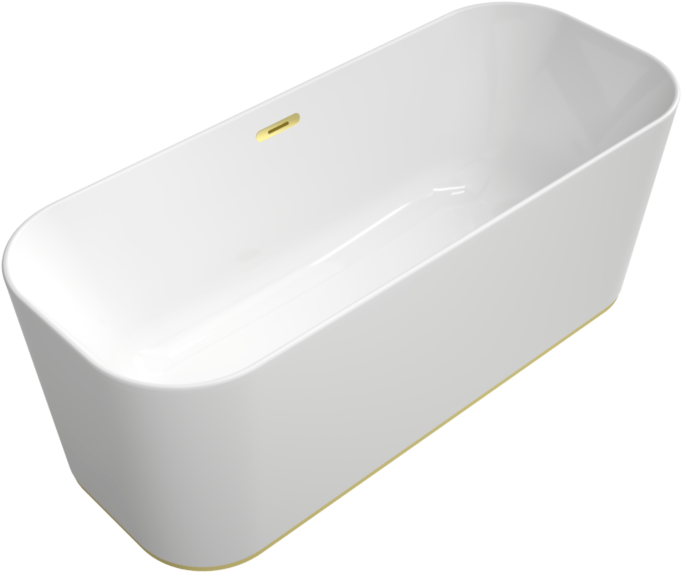 Villeroy und Boch Villeroy & Boch Finion freistehende Badewanne 177FIN7A300V101 170x70cm, Emotion, Design-Ring, weiß, gold