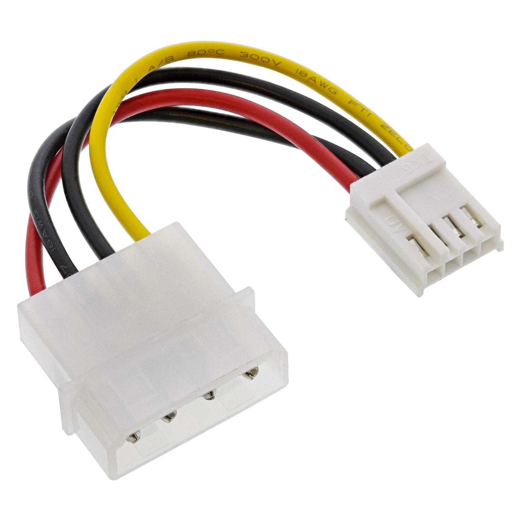 InLine Stromadapter von 4-Pol-Molex auf Floppy (6 cm, 4 pin PWM) (26623A)