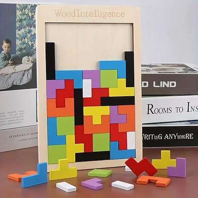 Bunte 3D Holzblöcke Puzzle Gehirntraining Montessori Bildungs-Spielzeug für Kinder zur Verbesserung von Intelligenz Kreativität Weihnachtsgeschenk