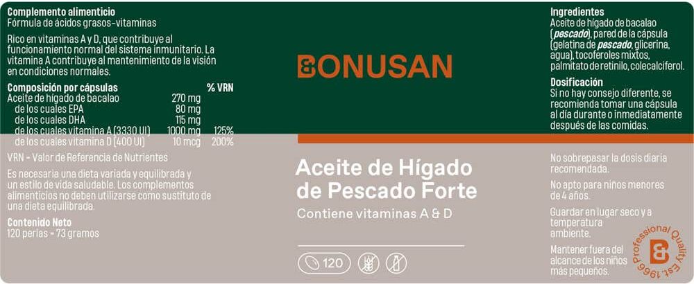 Bonusan Aceite Hígado Pescado Forte 120 caps