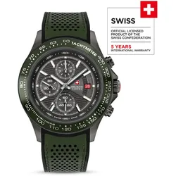 SWISS MILITARY HANOWA - WATCHMAN - Chronograph - Silikon / Lederarmband - olive dial
