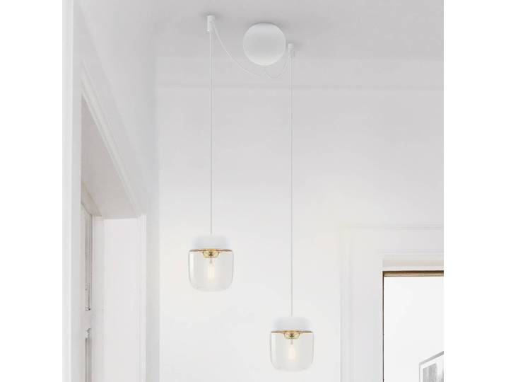 Design hanglamp Acorn, dimbaar, wit / opaal, Woon-/ Eetkamer, Glas, Design, hanglamp