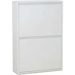 Ebuy24, Schuhschrank, Schuhkipper Pisa 2 Klappen weiss (50 x 16 x 73 cm)