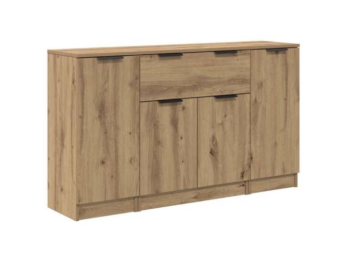 Buffet avec tiroir 3 pcs Chêne artisanal Bois d'ingénierie_2 ans garantie_92840