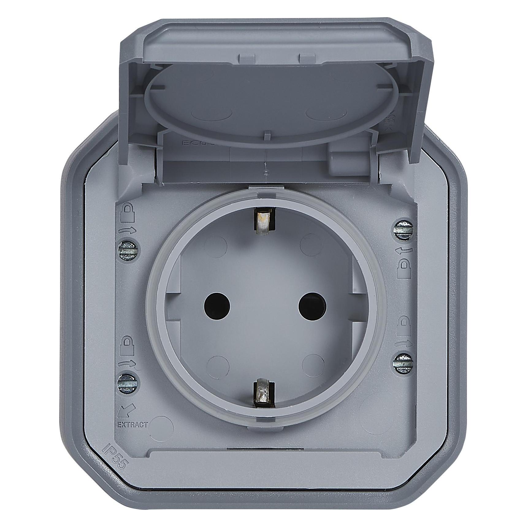 Legrand Plexo New Feuchtraum-Aufputz-Steckdose (069730L)