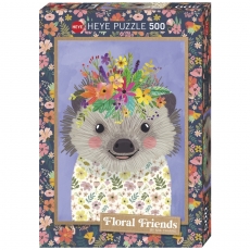 Heye Puzzle - Funny Hedgehog, Floral Friends - Standard 500 Teile - deutsch 291056