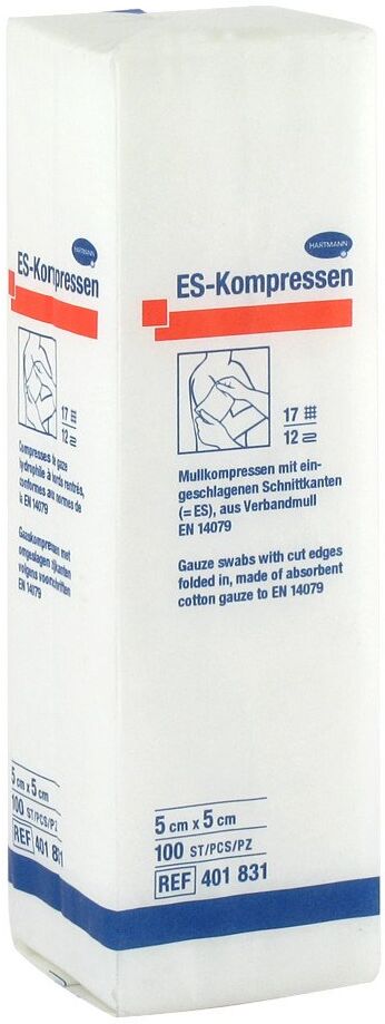 Es-kompressen unsteril 5x5 cm 12fach