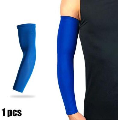 Uplift Treasures Cooling Compression Arm Sleeve With UV Protection For Sports blue xl