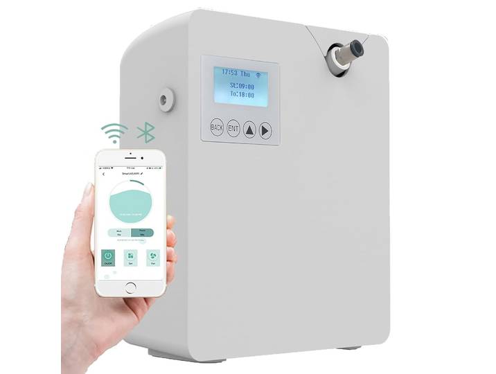 Diffuseur d'arôme intelligent Bluetooth, désodorisant pour hôtels, diffuseur d'arôme, couverture d'odeur électrique 300m3 pour distributeur d'odeurs domestiques