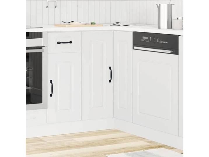 SALE 2026  Placard suisine Blanc - Armoire d'angle de cuisine Kalmar blanc bois d'ingénierie PRO990558517