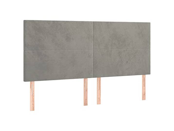 vidaXL LED Kopfteil Hellgrau 180x5x118/128 cm Samt
