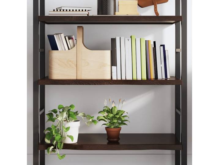 vidaXL Wandregal Dunkelbraun 100x50x(2-4)cm Massivholz Eiche Behandelt