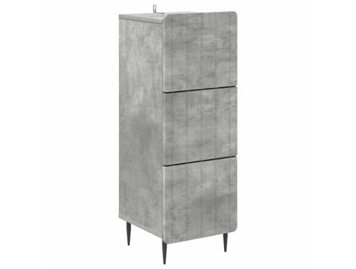 Schubladenschrank Betongrau 33 x 34,5 x 92 cm Holzwerkstoff Kommode Holzwerkstoff, glatte Oberfläche, Ausziehschubladen, elegante Knöpfe, konische Metallbeine, pflegeleicht