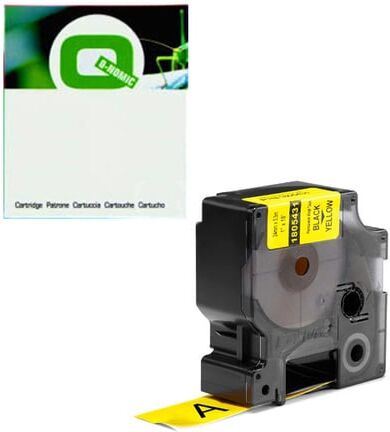 Q-Nomic 1805431 IND Rhino cinta vinilo negro sobre amarillo 24mm