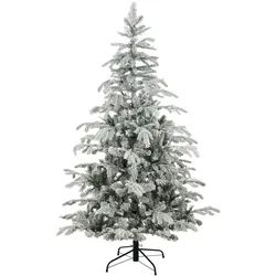 CREATIV green künstliche Pflanze Nordmanntanne, 150cm beschneit, 701 Tips, 170 LED, schwer entflammbar