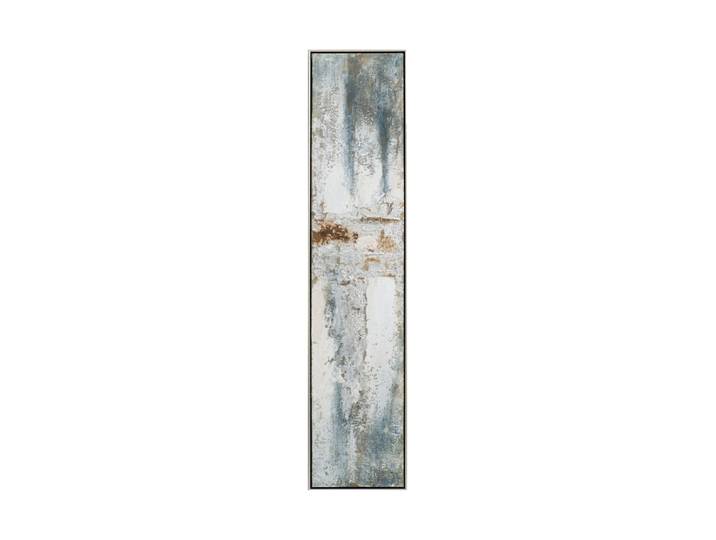 Handgemaltes Bild „Slim Blue & Beige“ 29 x 129 cm Gold, Blau, Beige Crea Collection