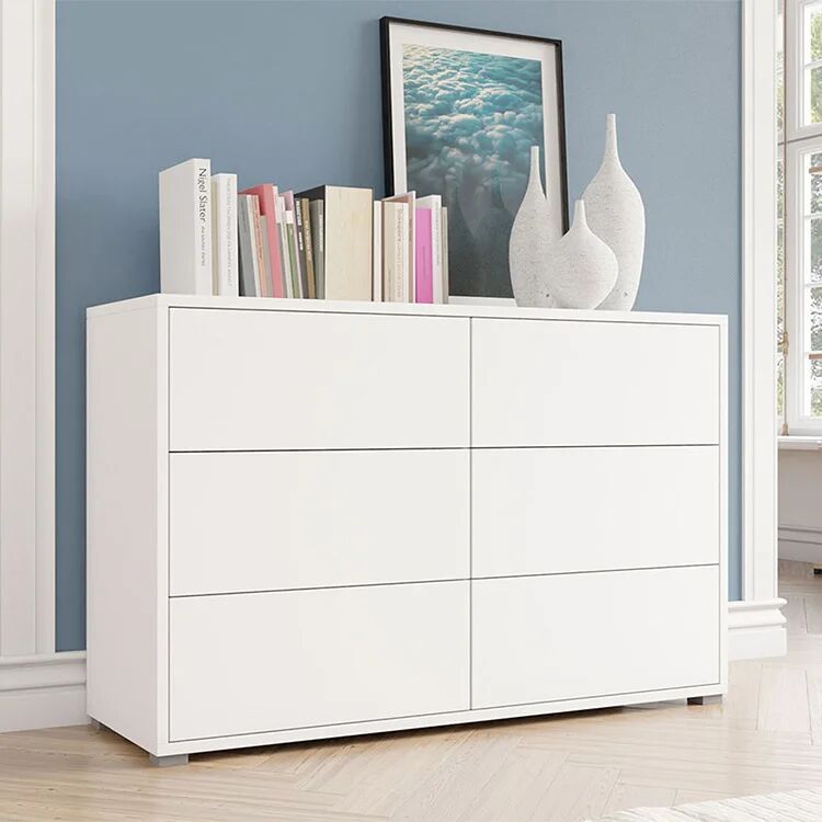 garneroarredamenti Cassettiera 120x73h cm 6 cassetti moderna bianco Eindhoven