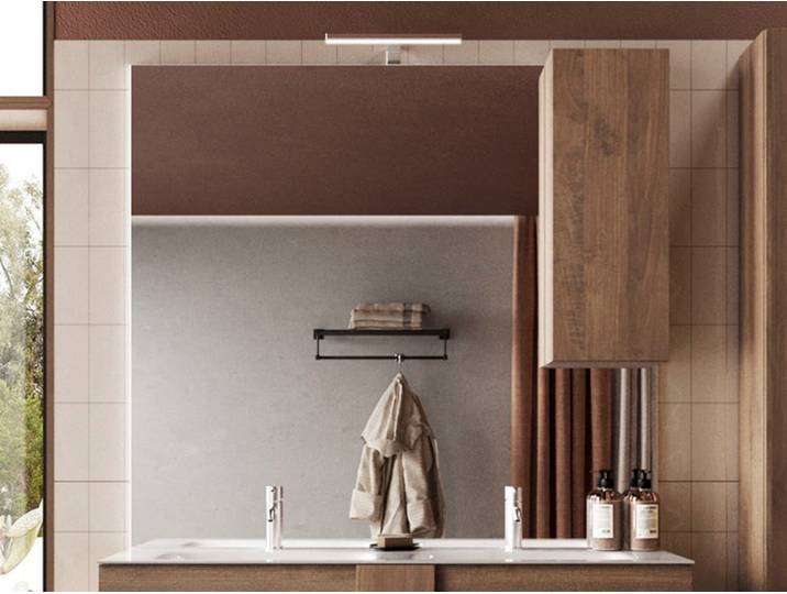 Miroir+led+colonne Venus salle de bain Chene Mercure - Basika