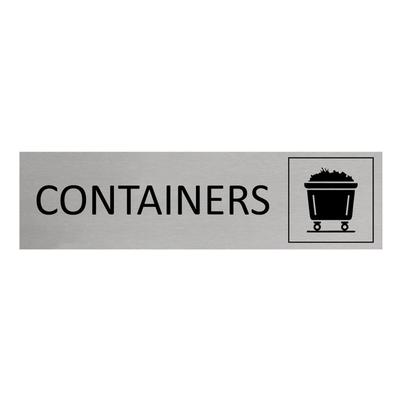CombiCraft Aluminium Türschild Containers 165x45mm mit 3M-Tape zur Befestigung, einfache Kennzeichnung von Räumen und Bereichen