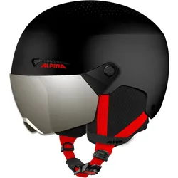 Alpina ZUPO VISOR Q-LITE, black-red matt - Skihelm (mit Visor) - 54-58cm