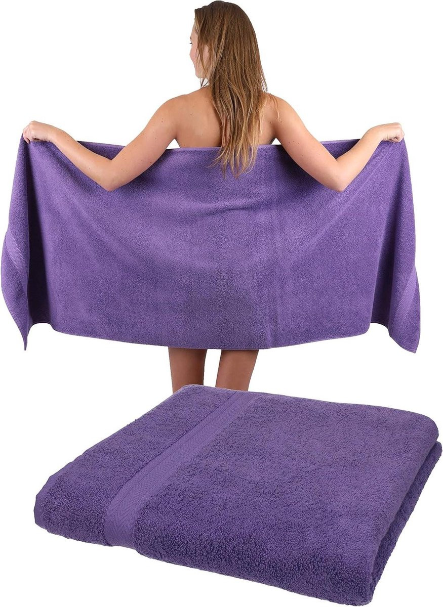 Sauna Handdoek Set Paars - XXL Badhanddoek van 100% Katoen - 70 x 200 cm