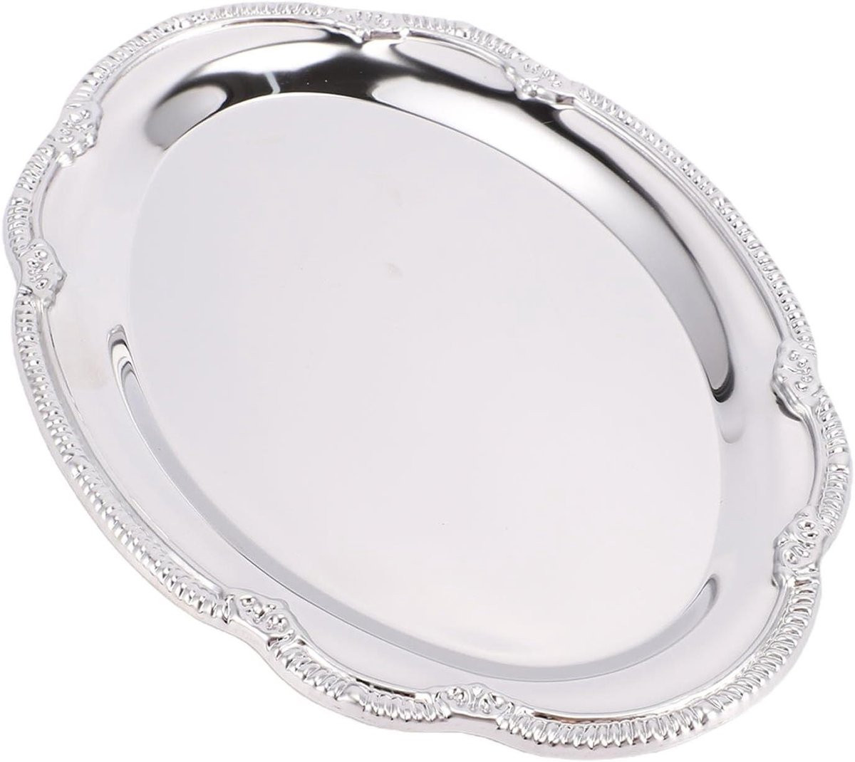 Ovaal Dienblad Spiegel Zilver 29 x 21 x 2 cm