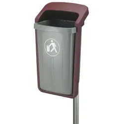 Mülleimer Plastic Omnium Außenbehälter Grau-Bordeaux 50 L UV-beständiger Außenbehälter aus Kunststoff