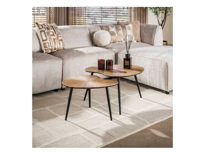 Sitheim® Couchtisch RAY Couchtisch Set aus 2 / Ray Antikgold (Spar-Set, 2er Set)