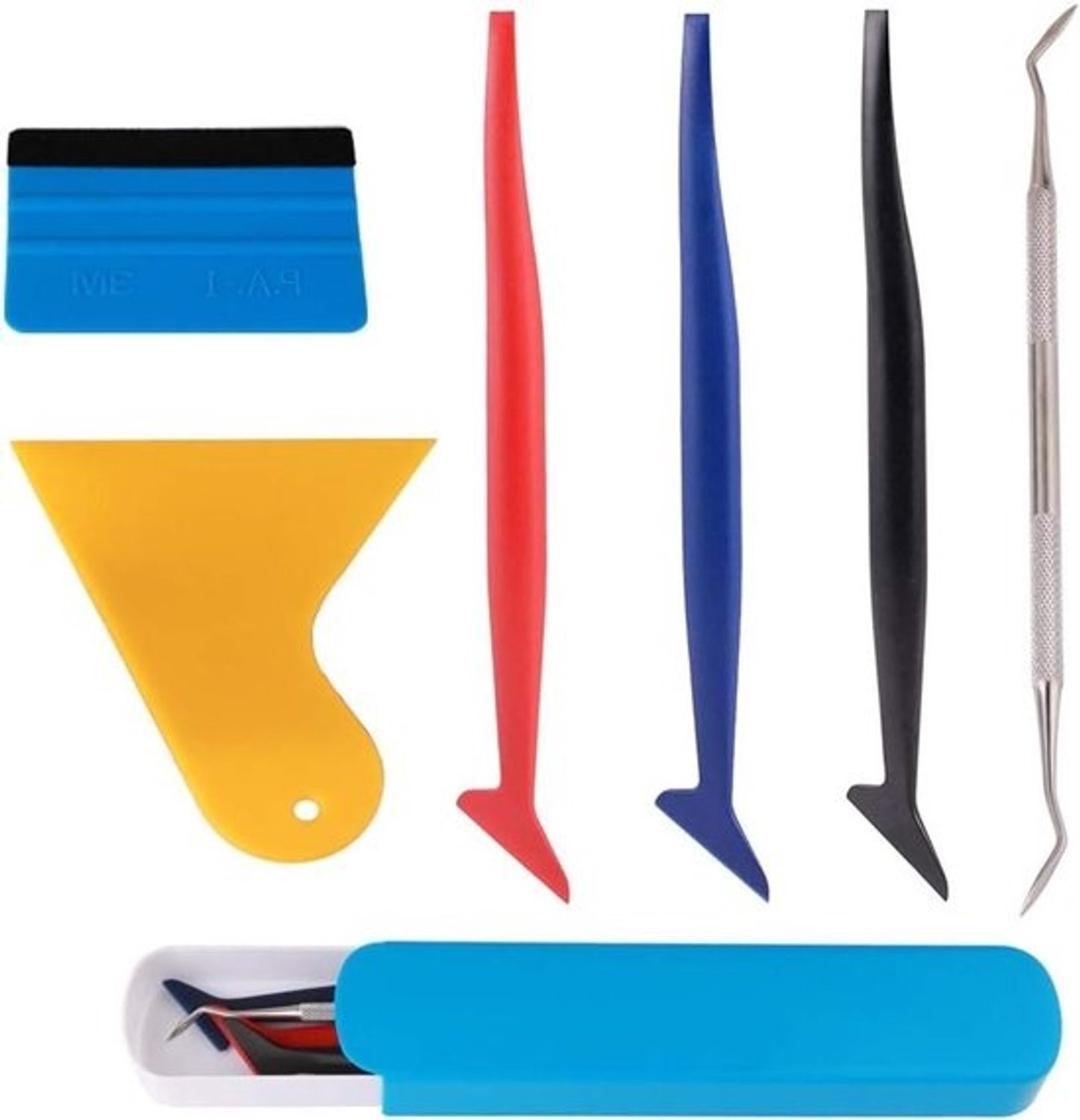 Auto Folie Rakel Set met 6 verschillende hardheden voor vinyl wrap applicatie