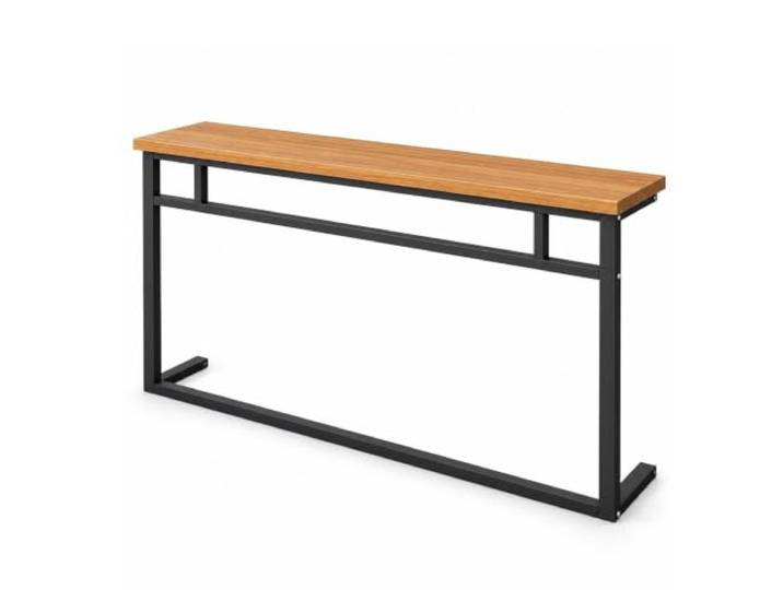 Heizkörperregal mit Stange, Schmaler Konsolentisch Schmaler Beistelltisch mit Schwerlast-Metallgestell, Vielseitiges Regal Flur(Black,200x15cm/79x5.9in)