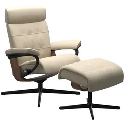 Stressless Sessel mit Hocker Erik Cross Leder Beige Batick Cream S (Small)