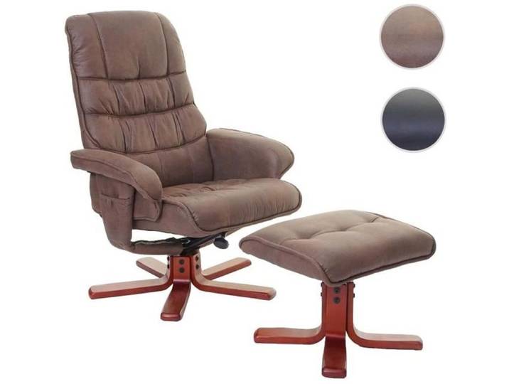 Fauteuil relax HWC-E30 imitation de daim marron