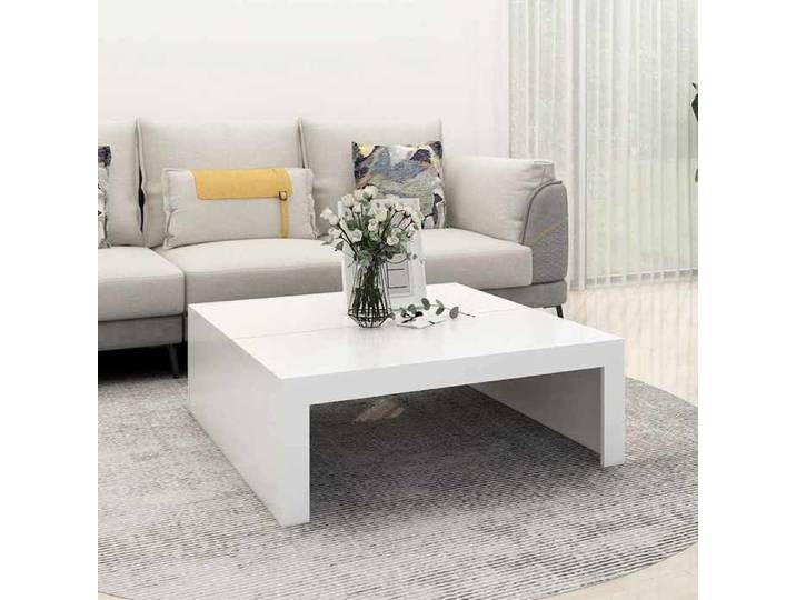 Table basse - Table de Salon en - bois blanc 100x10 Table basse blanc 100x100x35 cm - bois d'ingénierie 77335