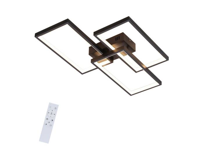 Nettlife Led-Deckenleuchte Irmgard 60/40/8.5 cm, Schwarz, Metall, Quadratisch, LED integrated, 60x8.5x40 cm, Lampen & Leuchten, LED Beleuchtung, LED-Deckenleuchten