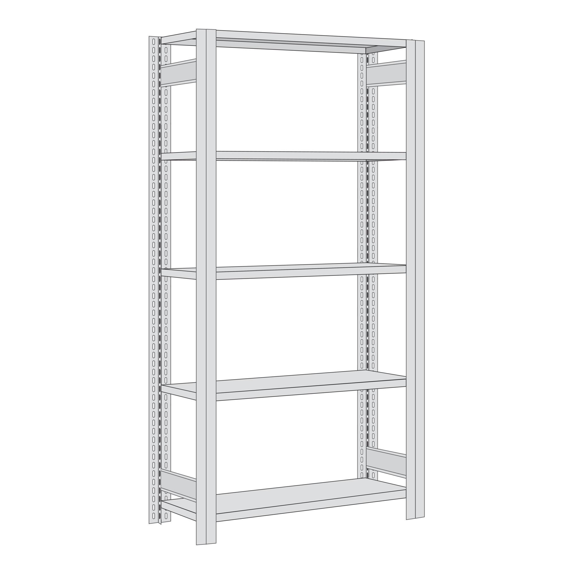 Regalwerk BERT Großfachregal Grundfeld HxBxT 2000x1285x400mm (B3-60512-40)