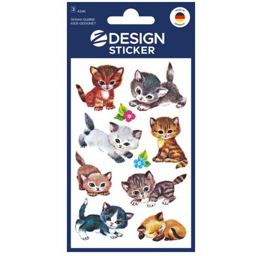 AVERY Zweckform 30 Aufkleber 4346 Katzen