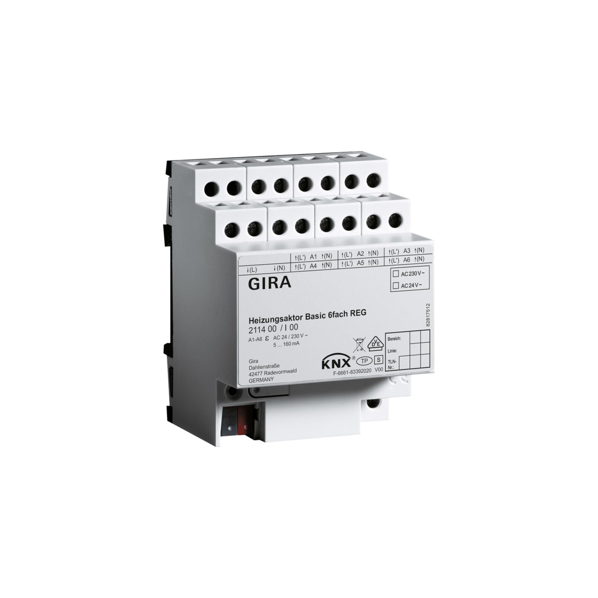 Gira Heizungsaktor 6f basic KNX REG 211400)