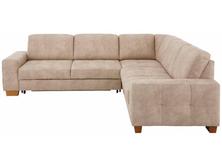 Ecksofa, Luxus-Microfaser, Beige 276×271 cm, Mit Bettfunktion & Schubladen, Modern, Home-affaire